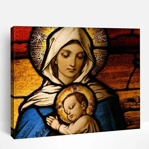 Vigin Mary with Baby Jesus | Paint By Numbers