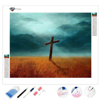 Cross in a Colorful Field | Diamond Painting