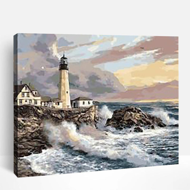 Crashing Waves Lighthouse | Paint By Numbers