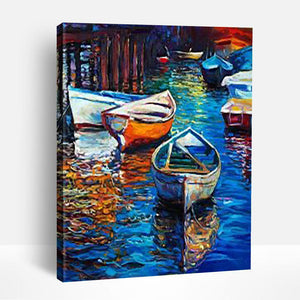 Boats on Lake | Paint By Numbers