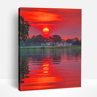 Red Moon Sunset | Paint By Numbers