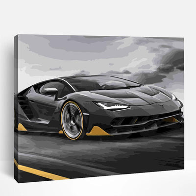 Black and White Car | Paint By Numbers