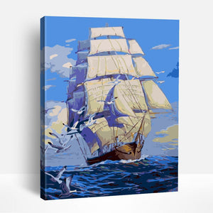 Seagulls and Sailboats | Paint By Numbers