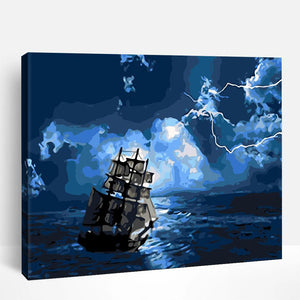 Sailboats Under Storms | Paint By Numbers