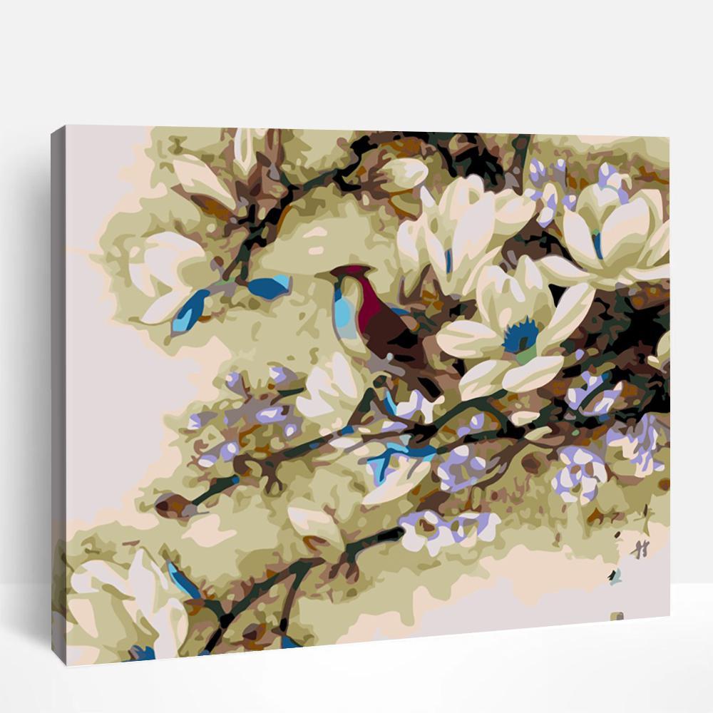 Bird Perched on Branch | Paint By Numbers