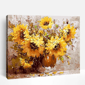 Golden Vase Sunflowers | Paint By Numbers