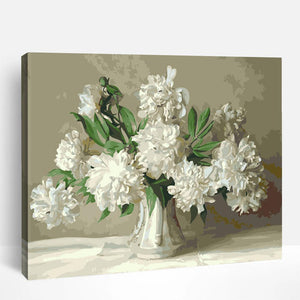 Modern White Flowers | Paint By Numbers