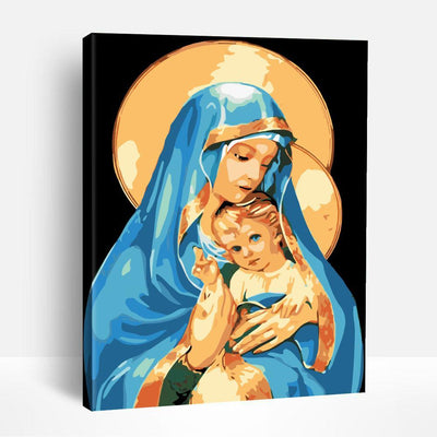 Virgin Mary and Jesus | Paint By Numbers