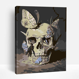 Skull with Moth | Paint By Numbers