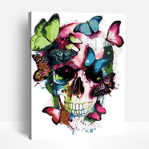 Skull with Butterflies | Paint By Numbers