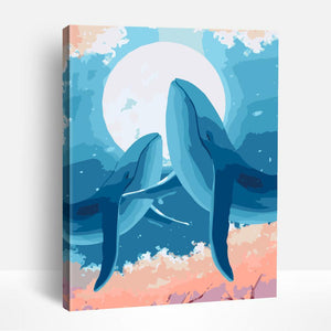 Whale on Moon | Paint By Numbers