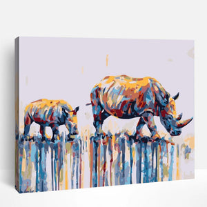 Abstract Rhinos | Paint By Numbers