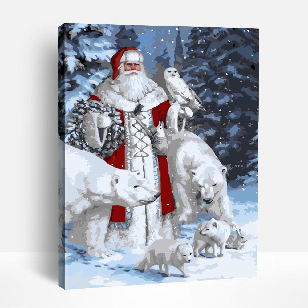 Santa and Bear | Paint By Numbers