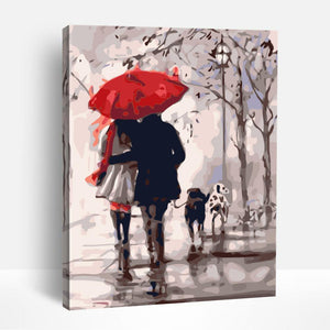 Elegant Couple Walking Dogs | Paint By Numbers