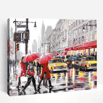 Raining Cityscape | Paint By Numbers