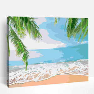 Gentle Waves and Palm Trees | Paint By Numbers