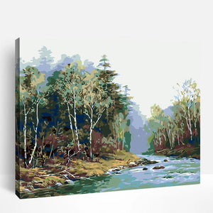 Trees by the River | Paint By Numbers