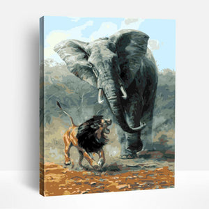 Elephant and Lion | Paint By Numbers