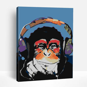 Monkey with Headphones | Paint By Numbers