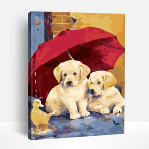 Puppies and Duck | Paint By Numbers