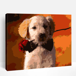 Puppy and Rose | Paint By Numbers