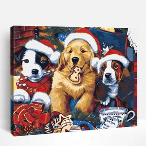 Christmas Dogs | Paint By Numbers