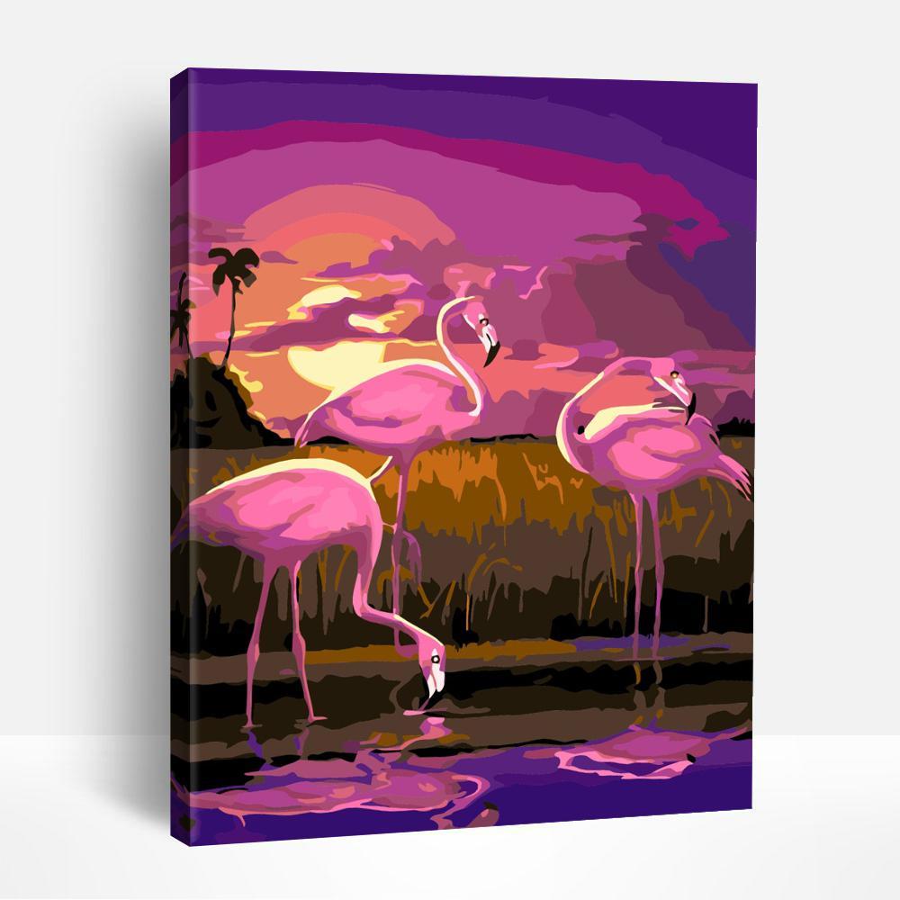 Greater flamingo in Swamp | Paint By Numbers