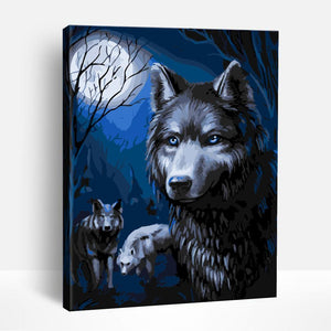 Wolf under Moonlight | Paint By Numbers