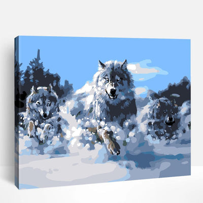 Wolves Dashing | Paint By Numbers