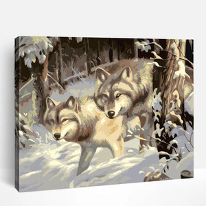 Wolf and Snowfall | Paint By Numbers