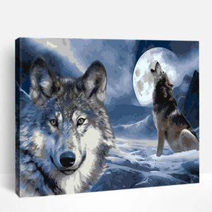 Wolf in the Moonlight | Paint By Numbers