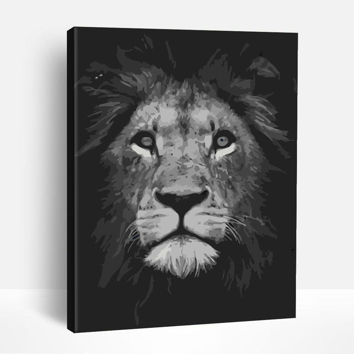 Black and White Lion | Paint By Numbers