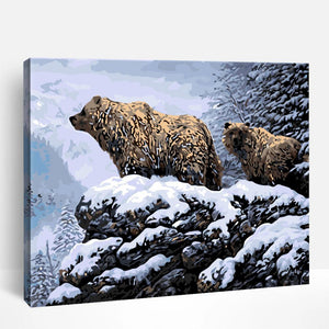 Bears in Snow | Paint By Numbers