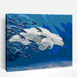 Polar Bear Swimming | Paint By Numbers