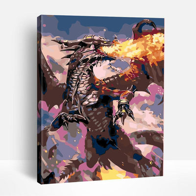 Fire-Breathing Dragon Warrior | Paint By Numbers