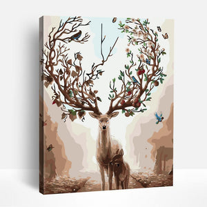 Elegant Stag with Antlers | Paint By Numbers