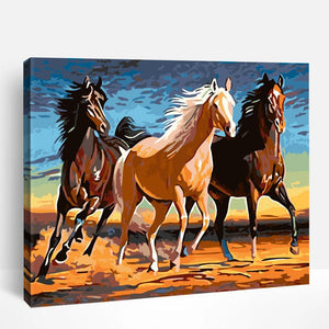 Horses Galloping Together | Paint By Numbers