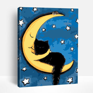 Kitten Moon Hug | Paint By Numbers