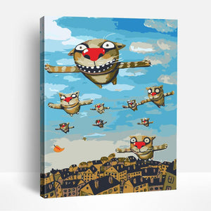 Flying Cats | Paint By Numbers