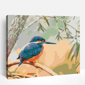 Kingfisher on Branch | Paint By Numbers