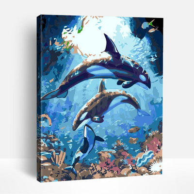 Deep Blue Whales | Paint By Numbers
