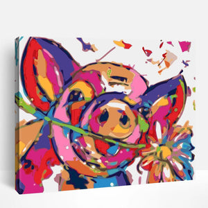 Colorful Pig and Flower | Paint By Numbers