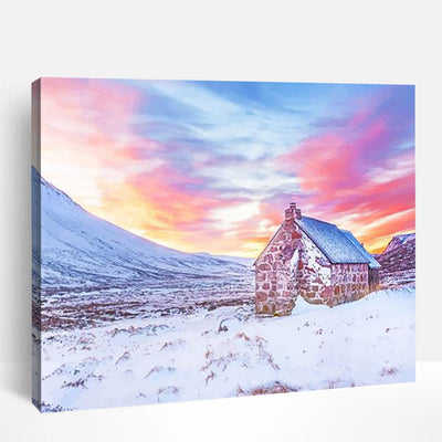 Pastel Snow Scene | Paint By Numbers