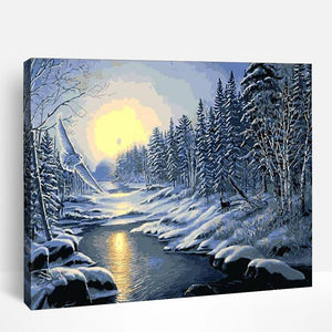 Snow Forest at Dawn | Paint By Numbers