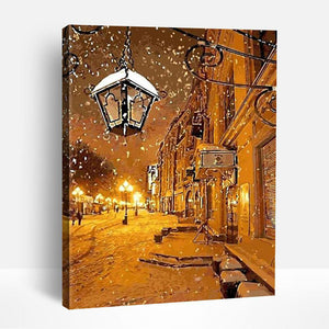 Street Lamp and Snow | Paint By Numbers