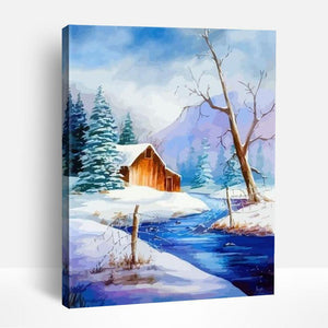 Snowy Cabin | Paint By Numbers