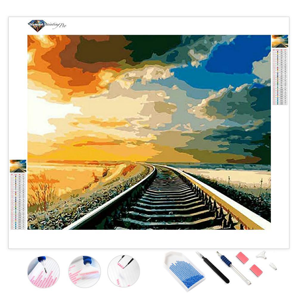 Sunset Railroad | Diamond Painting