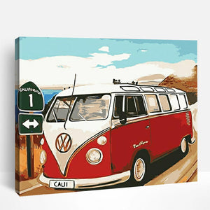 Red VW Camper | Paint By Numbers