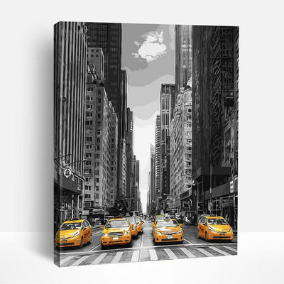 Taxi and Cityscape | Paint By Numbers