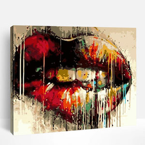 Colorful Abstract Lips | Paint By Numbers